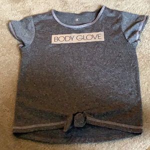 Body club, short sleeve, gray top ties on the bottom size 10 stretchy.